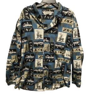 Roundtree & Yorke Authentic Outfitters Hunting Deer Buck Shirt Mens Size 2XLT